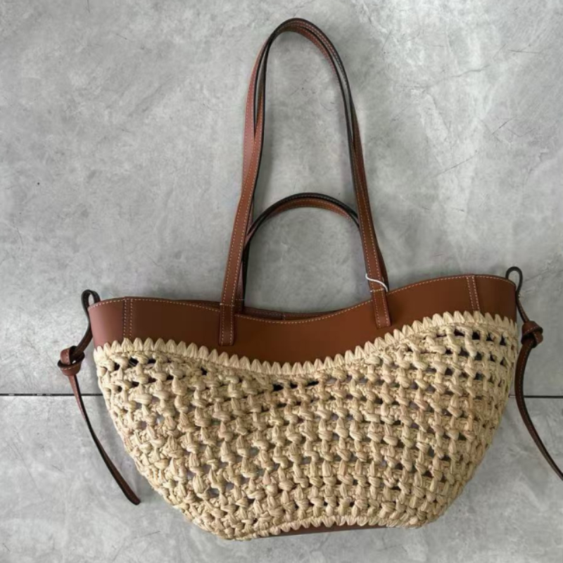 Luxury Raffia Straw Tote Bag,F - Crochet Bag Raffia ulasan dan harga