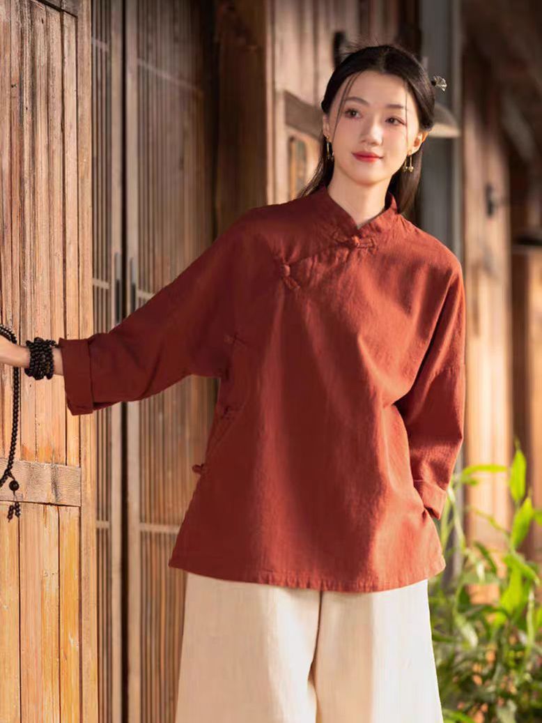New Chinese Style Loose Long S - Linen Pant Wide ulasan dan harga