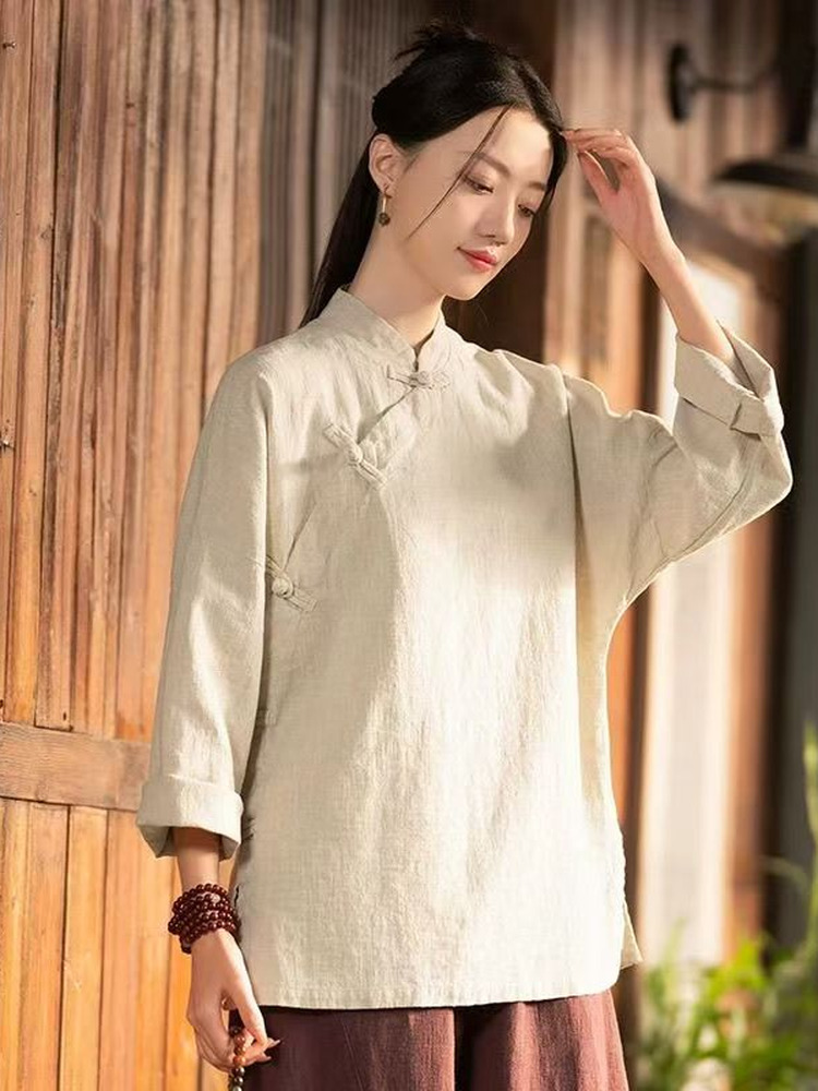 New Chinese Style Loose Long S - Linen Pant Wide ulasan dan harga