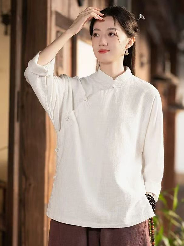New Chinese Style Loose Long S - Linen Pant Wide ulasan dan harga