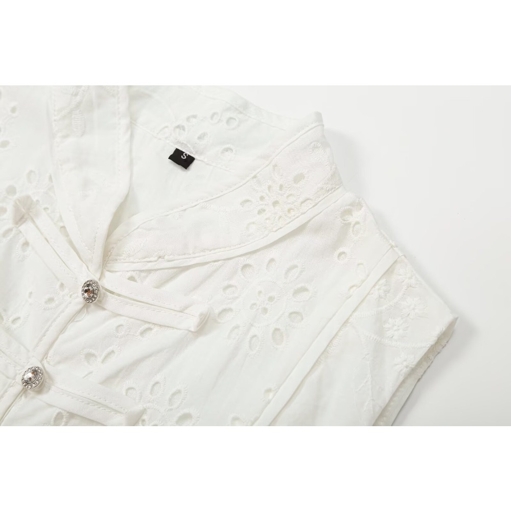 Women Embroidered Eyelet Skirt - Midi Skirt Floral ulasan dan harga