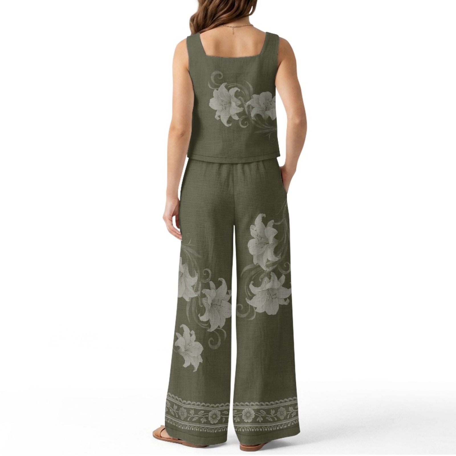 INSTANTARTS Women’s Linen Vest - Linen Pant Wide ulasan dan harga