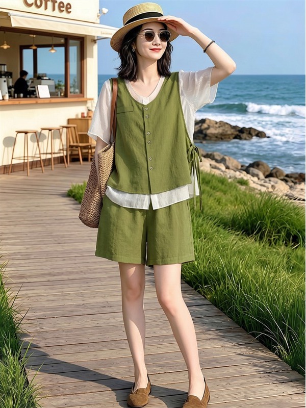 Slimming Lightweight Summer Ne - Linen Pant Wide ulasan dan harga