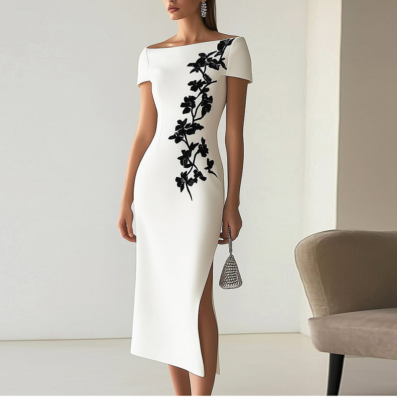 Elegant Dress Women Summer O N - Midi Skirt Floral ulasan dan harga