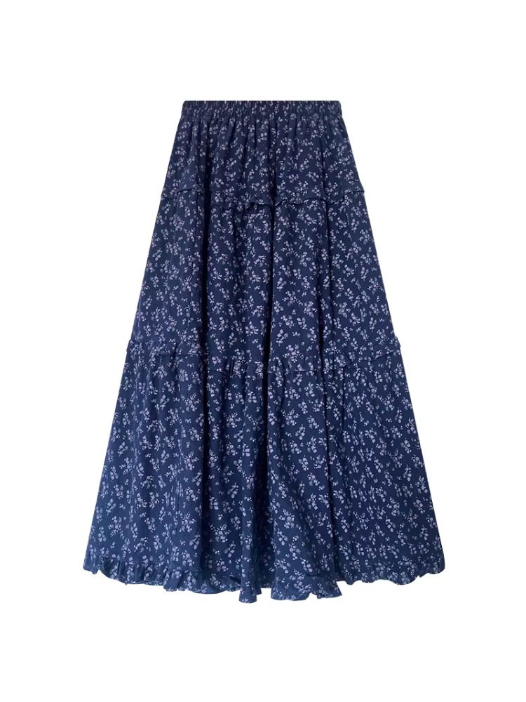 plus Size Women's High Waist F - Midi Skirt Floral ulasan dan harga