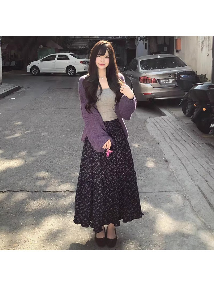 plus Size Women's High Waist F - Midi Skirt Floral ulasan dan harga