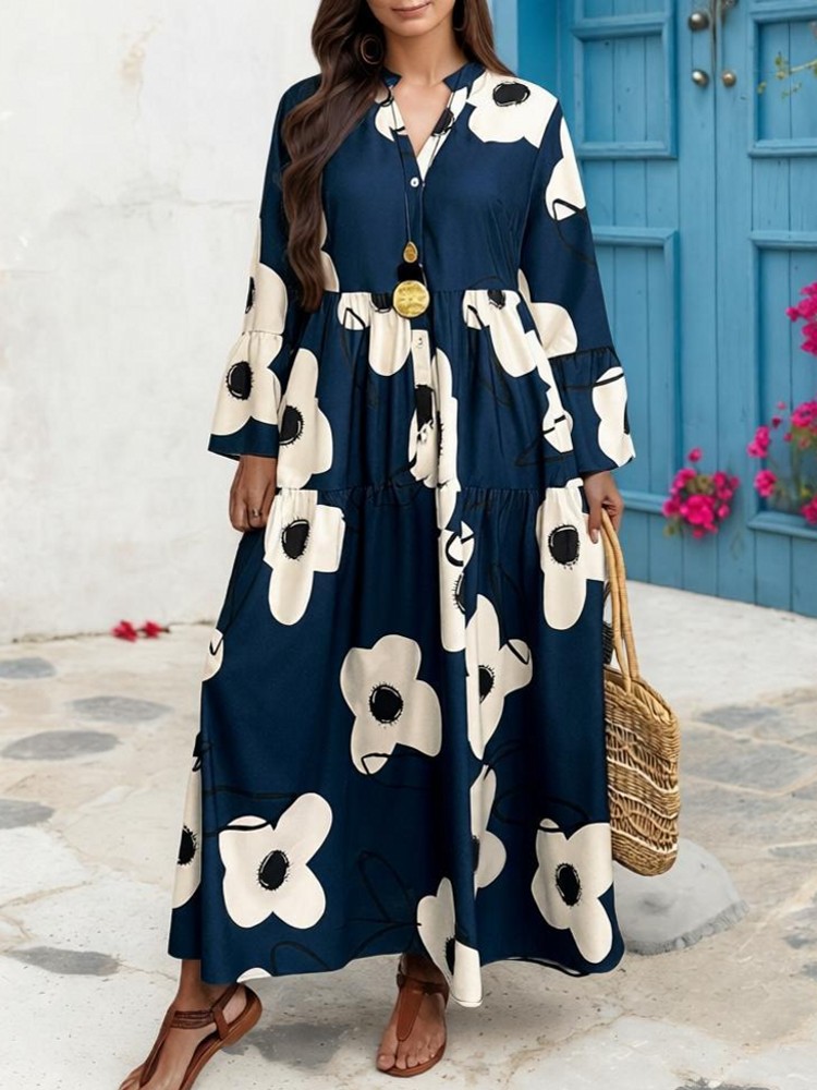 XL-4XL Plus Size Clothes Dress - Midi Skirt Floral ulasan dan harga